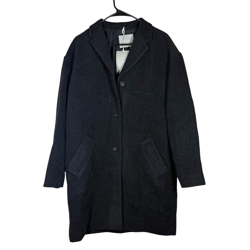 NEW Everlane The Italian ReWool Cocoon Coat Size Medium NWT Heathered Black
